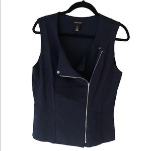 Navy zip up vest